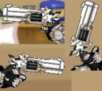 Bentuk pistol milik Shooting Guardian dalam game.