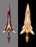 Upon the release of Grand Master, Sword of Victory design has been changed to match her claymore.