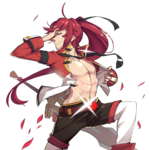 A Skill Cut-in of a genderbent Elesis used to celebrate April Fools.