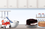 Background visual of a kitchen in Ciel's EL★LIVE broadcast