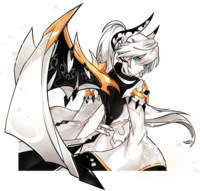 L'illustration promotionnelle officielle de Chung avec l'avatar du Dragon Blanc: Serbius.