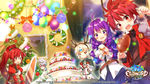 Christmas wallpaper featuring Elsword and Aisha in their Promotional Costume Ver.2 sets.