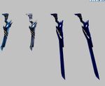 Length comparison between Demonio's promo and Madness state gun blades.