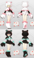 Suit appearance (female characters, Snuggles top, Cuddles bottom)