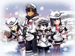 Official promotional render of select characters in the Winter Salvation (White) set.