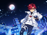 Official promotional artwork of Elsword in his Hidden Crowd - Mainstream costume set.